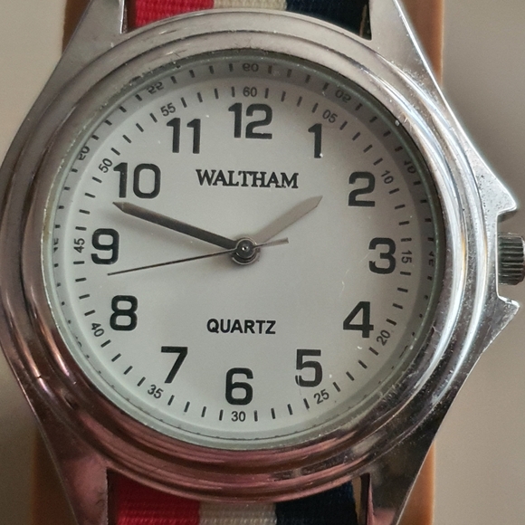 Waltham Other - Waltham Silver/White Nylon Men's Watch